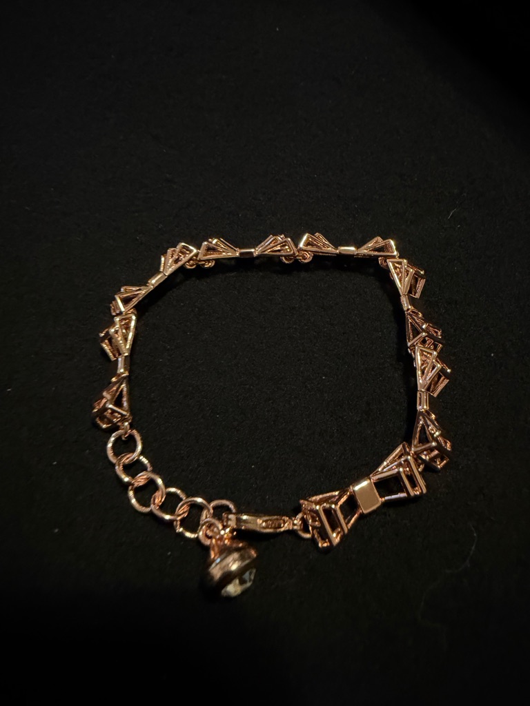 Ted Baker Rose Gold Bow Link Bracelet With Charm Drop